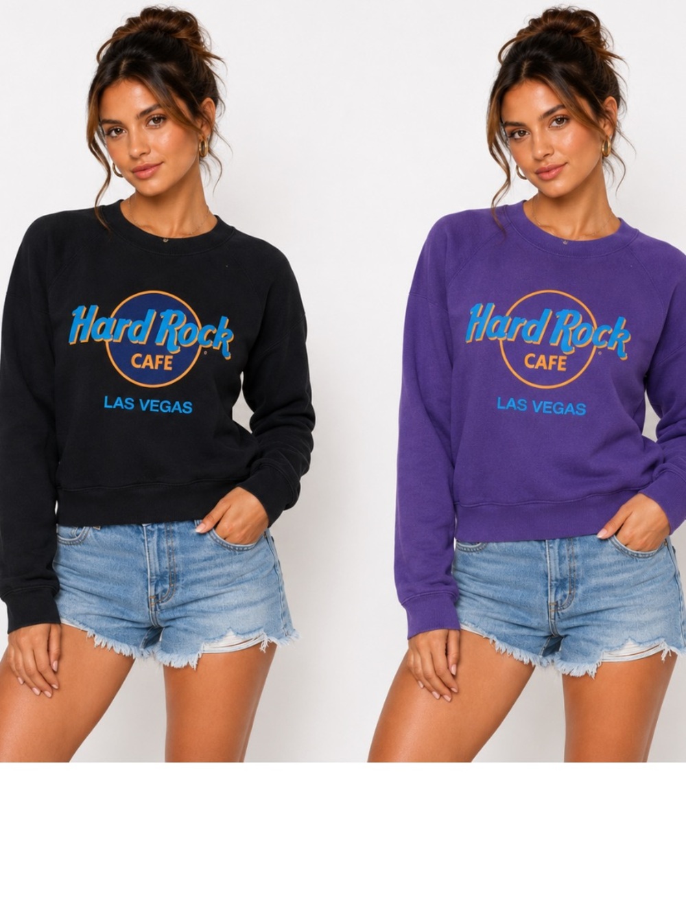 Vintage Hard Rock Cafe Black and Purple Hoodie